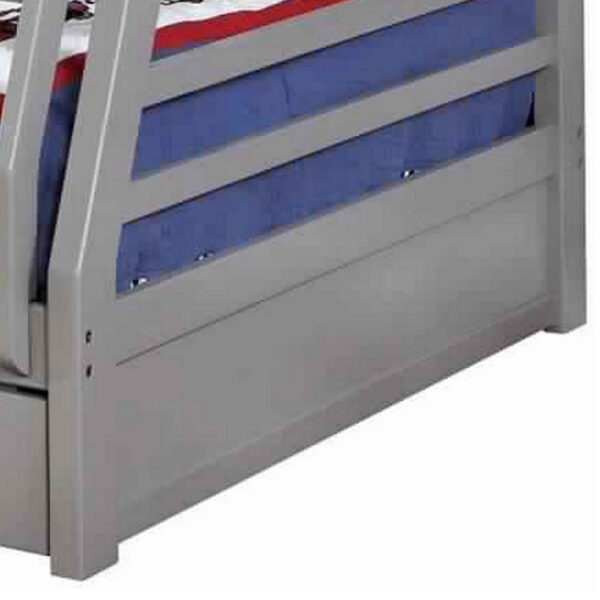 150220266991317c02fab.jpeg Transitional Twin Over Full Bed with Attached Ladder and Drawers, Dark Gray