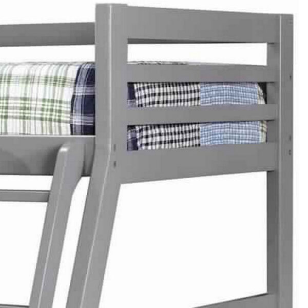 150220266991317d74d4c.jpeg Transitional Twin Over Full Bed with Attached Ladder and Drawers, Dark Gray