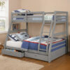 15022026699131832967c.jpeg Transitional Twin Over Full Bed with Attached Ladder and Drawers, Dark Gray