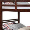 Transitional Twin Over Twin Bed with Attached Ladder and Drawers, Brown