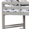 Transitional Twin Over Twin Bed with Attached Ladder and Drawers, Gray