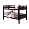Slatted Full Over Full Bunk Bed with Attached Ladder, Walnut Brown
