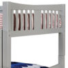 Slatted Full Over Full Bunk Bed with Attached Ladder, Gray
