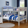 Slatted Full Over Full Bunk Bed with Attached Ladder, Gray