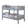 Slatted Twin Over Twin Bunk Bed with Attached Ladder, Gray