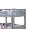 Slatted Twin Over Twin Bunk Bed with Attached Ladder, Gray