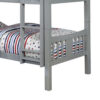 Slatted Twin Over Twin Bunk Bed with Attached Ladder, Gray
