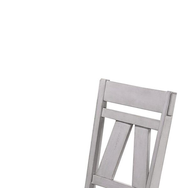 150220266991321dde20d.jpeg Wooden Side Chair with Fabric Upholstered Seat, Set of 2, White and Gray