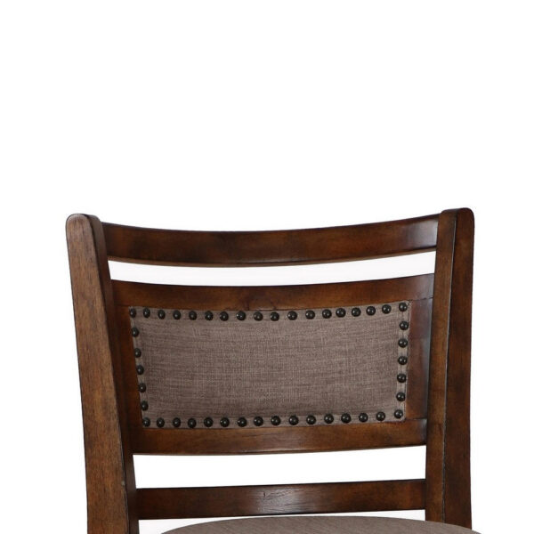 Curved Swivel Counter Chair, Fabric Padded Seating, Brown