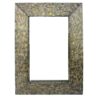 Rectangular Wall Mirror with Gravel Mosaic Border, Brown