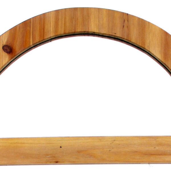 Farmhouse Style Rectangular Wooden Wall Mirror Set of 2 with Arched Top, Brown