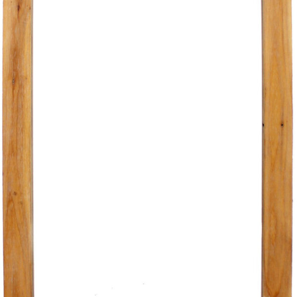 Farmhouse Style Rectangular Wooden Wall Mirror Set of 2 with Arched Top, Brown