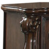 Traditional Wooden Nightstand with Antique Handles and Scrolled Legs, Brown
