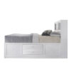 Eight Drawer Full Size Storage Bed with Bookcase Headboard, White