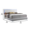 Leatherette Eastern King Bed with LED Panel Headboard and Chrome Legs,White