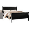 150220266991338959c90.jpeg Transitional Panel Design Sleigh Eastern King Size Bed, Black