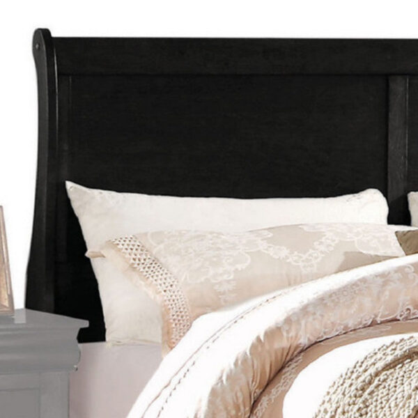 150220266991338e73ca3.jpeg Transitional Panel Design Sleigh Eastern King Size Bed, Black