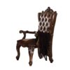 15022026699133bd599b6.jpeg Wooden Arm Chair with Button Tufted Backrest and Carved Details, Set of 2, Brown