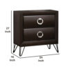 15022026699133df786c3.jpeg 2 Drawer Wooden Nightstand with Metal Ring Handles and Harpin Legs, Brown