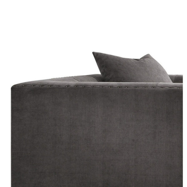 15022026699134373464a.jpeg Fabric Upholstered Wooden Sofa Chair with Nail Head Trim, Gray