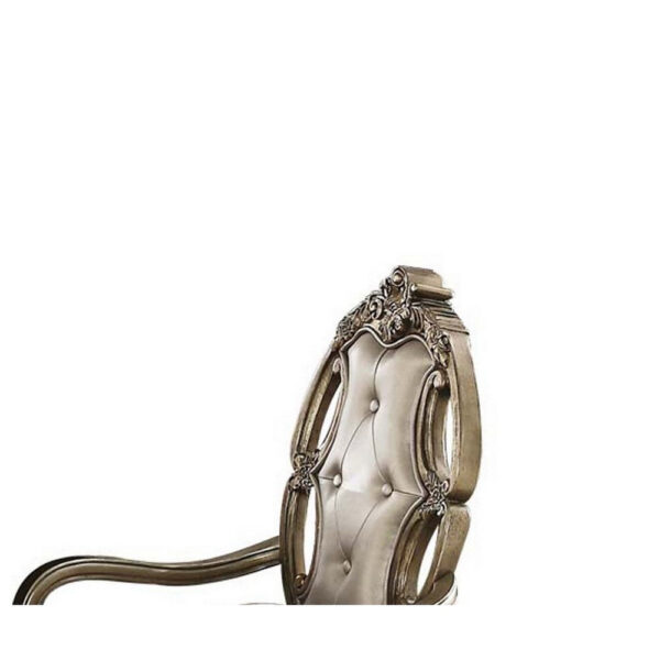 150220266991344329f97.jpeg Wood and Fabric Dining Chairs with Armrests, Set of 2, Brown and Champagne