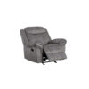 Fabric Upholstered Metal Reclining Club Chair with Center Console, Gray