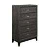 15022026699134b19ddd4.jpeg 5 Drawer Wooden Chest with Grain Details and Chamfered Feet, Gray