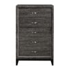 15022026699134b5f02d4.jpeg 5 Drawer Wooden Chest with Grain Details and Chamfered Feet, Gray