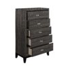 15022026699134ba1f74d.jpeg 5 Drawer Wooden Chest with Grain Details and Chamfered Feet, Gray