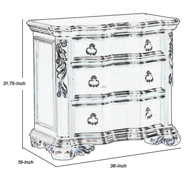 15022026699135317f793.jpeg 3 Drawer Nightstand with Carved Pilaster and Bracket Feet, Cherry Brown