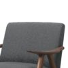 Fabric Upholstered Accent Chair with Curved Armrests, Gray