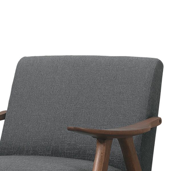 Fabric Upholstered Accent Chair with Curved Armrests, Gray