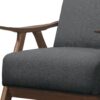 Fabric Upholstered Accent Chair with Curved Armrests, Gray