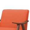 Fabric Upholstered Accent Chair with Curved Armrests, Orange
