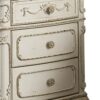 15022026699137a783aaa.jpeg 3 Drawer Nightstand with Floral Motif Carving Details, Antique White and Brown
