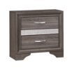 15022026699137b8bfb96.jpeg 2 Drawer Wooden Nightstand with 1 Hidden Jewelry Drawers, Gray and Silver
