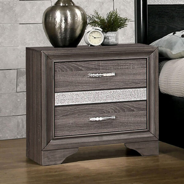 15022026699137dc18acb.jpeg 2 Drawer Wooden Nightstand with 1 Hidden Jewelry Drawers, Gray and Silver