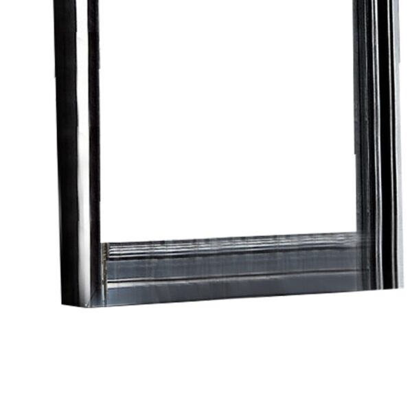 Traditional Style Wooden Frame Dresser Mirror with Curved Top, Black