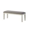 15022026699138a5d6809.jpeg Fabric Upholstered Padded Bench with Tapered Feet, Antique White and Gray