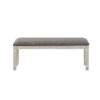 15022026699138ad48fb0.jpeg Fabric Upholstered Padded Bench with Tapered Feet, Antique White and Gray