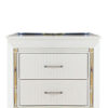 Contemporary Wooden Nightstand with 2 drawers and LED Lighting, White