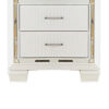 Contemporary Wooden Nightstand with 2 drawers and LED Lighting, White