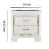Contemporary Wooden Nightstand with 2 drawers and LED Lighting, White