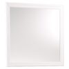 Transitional Square Mirror with Wooden Encasing and Convex Edges, White