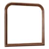 Arched Molded Design Wooden Frame Mirror, Cherry Brown and Silver