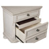 Cottage 2 Drawer Nightstand with Molded Details and Bun feet, Antique White