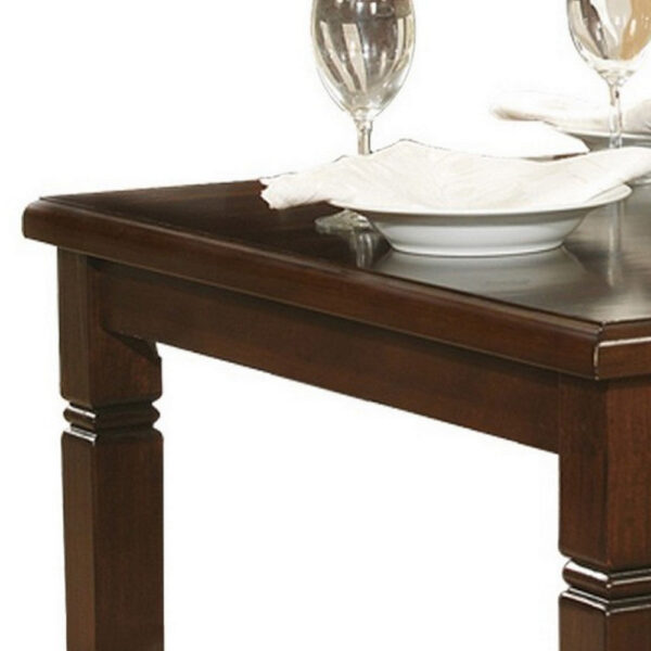 Rectangular Shape Wooden Dining Table with Tapered Legs, Oak Brown