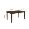 Rectangular Shape Wooden Dining Table with Tapered Legs, Oak Brown
