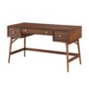 15022026699139e2d97f2.jpeg 3 Drawer Wooden Writing Desk with Splayed Legs, Walnut Brown
