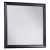 Wooden Frame Mirror with Mounting Hardware, Black and Silver